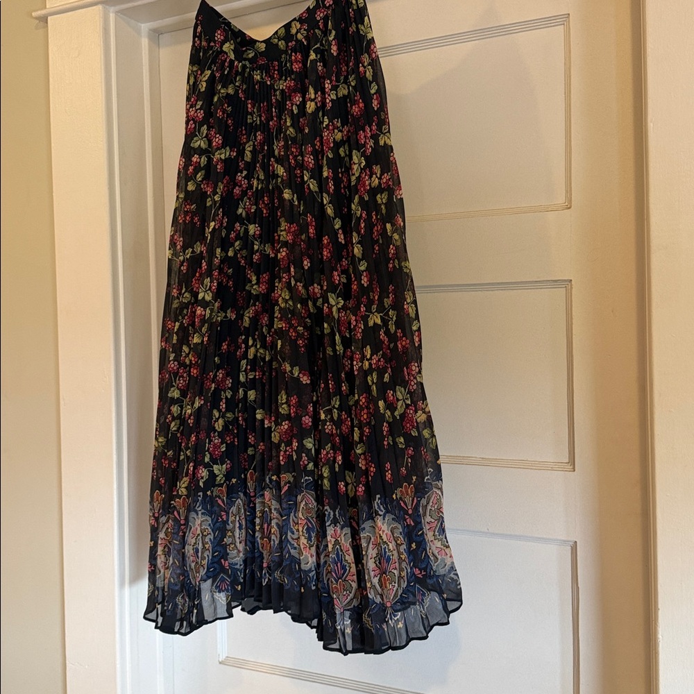 Etro floral plissé-georgette midi skirt - Picture 2 of 5
